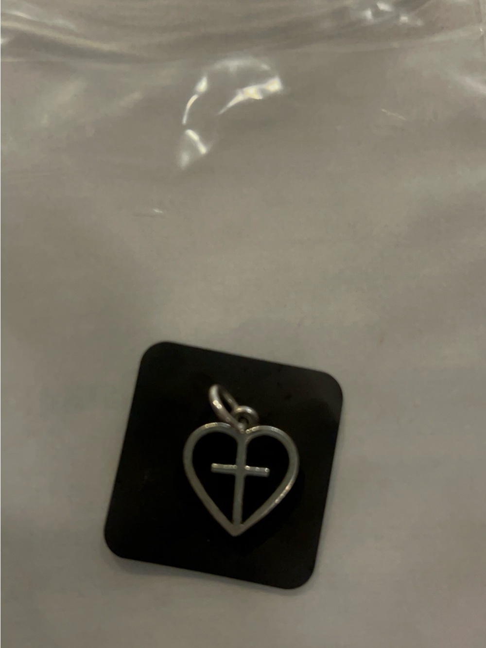 Retired James Avery Heart with Cross, sterling silver